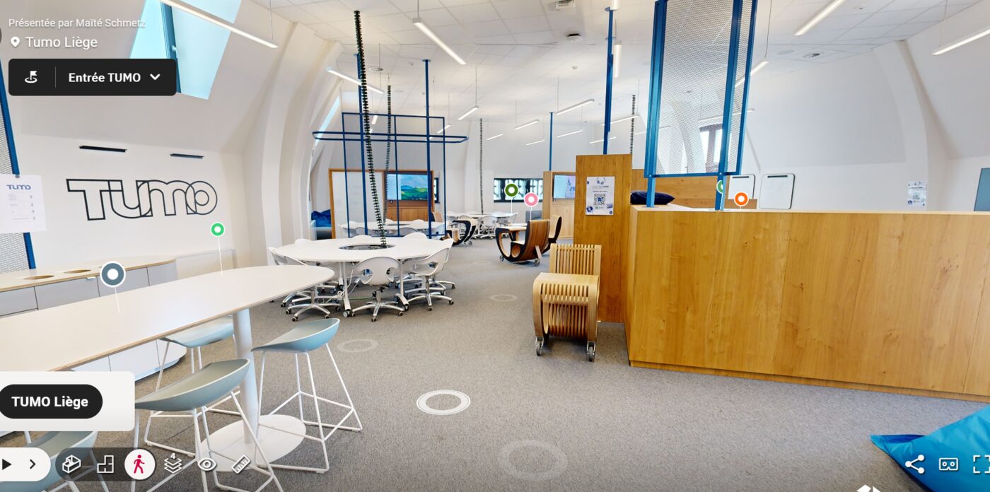 Espace self-learning de TUMO Liège scanné en 3D